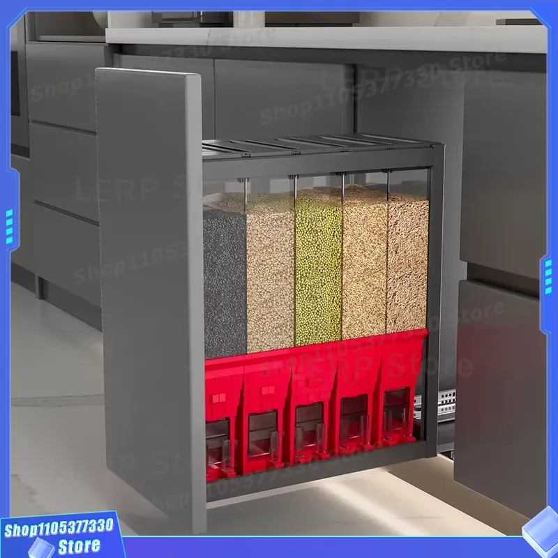 Food Storage Without Pantry - Multifunctionele keukenopbergcontainers, uittrekbare ladekastjes, rijstkast organizer