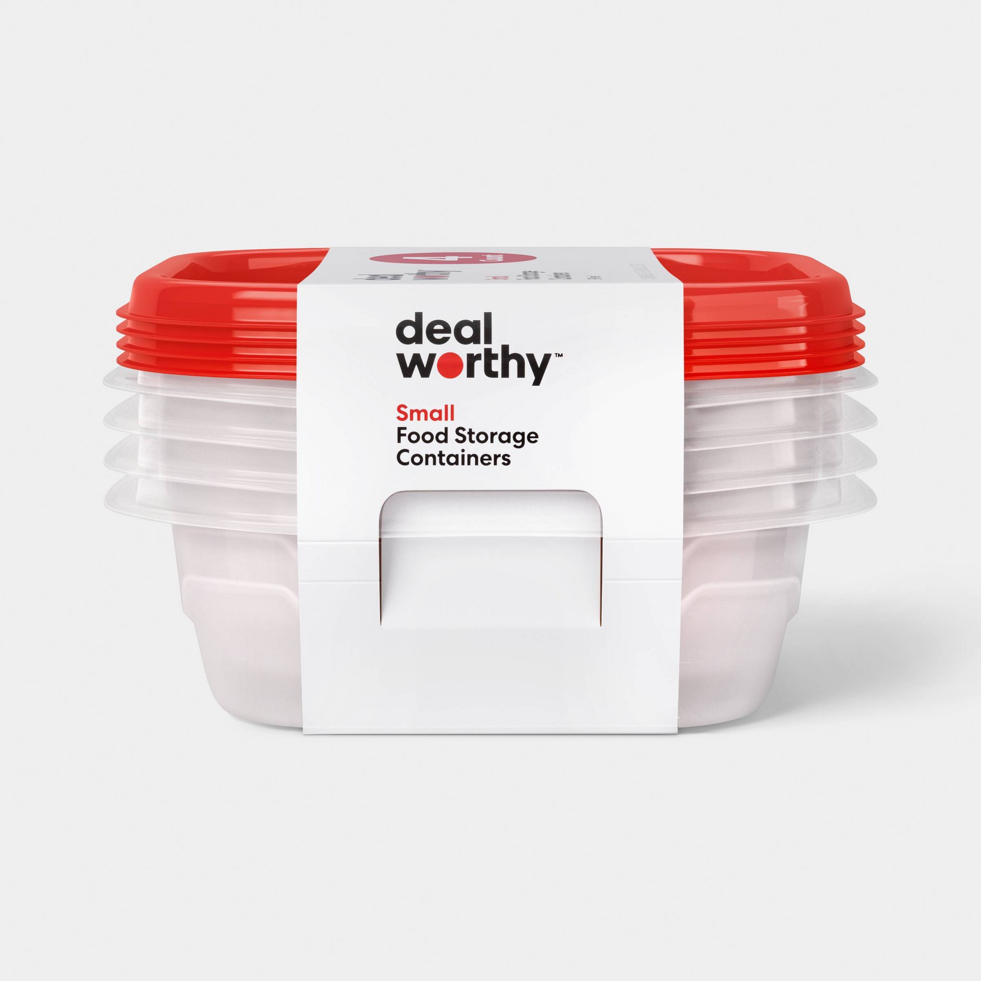 Food Storage Prep Containers - 4-delige kleine vierkante voedselbewaarbakjes met klikdeksels,