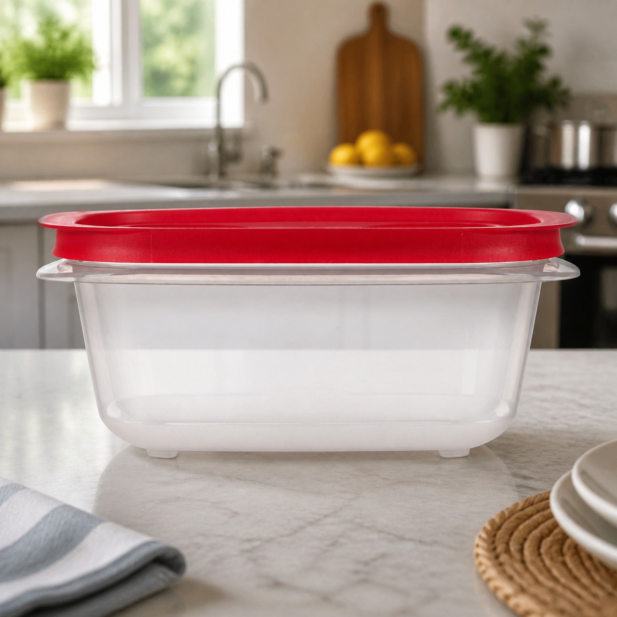 Food Storage Prep Containers - Rode rechthoekige voedselopslagcontainer met makkelijk te
