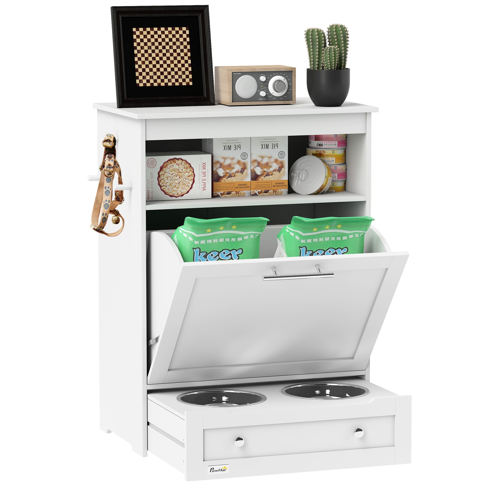 Food Storage Cabinet - Voederstation voor huisdieren, opbergstation voor honden-
