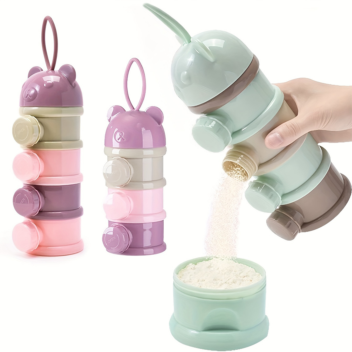 Food Storage 1 Year - Babymelkpoedercontainer met grote capaciteit en riem,