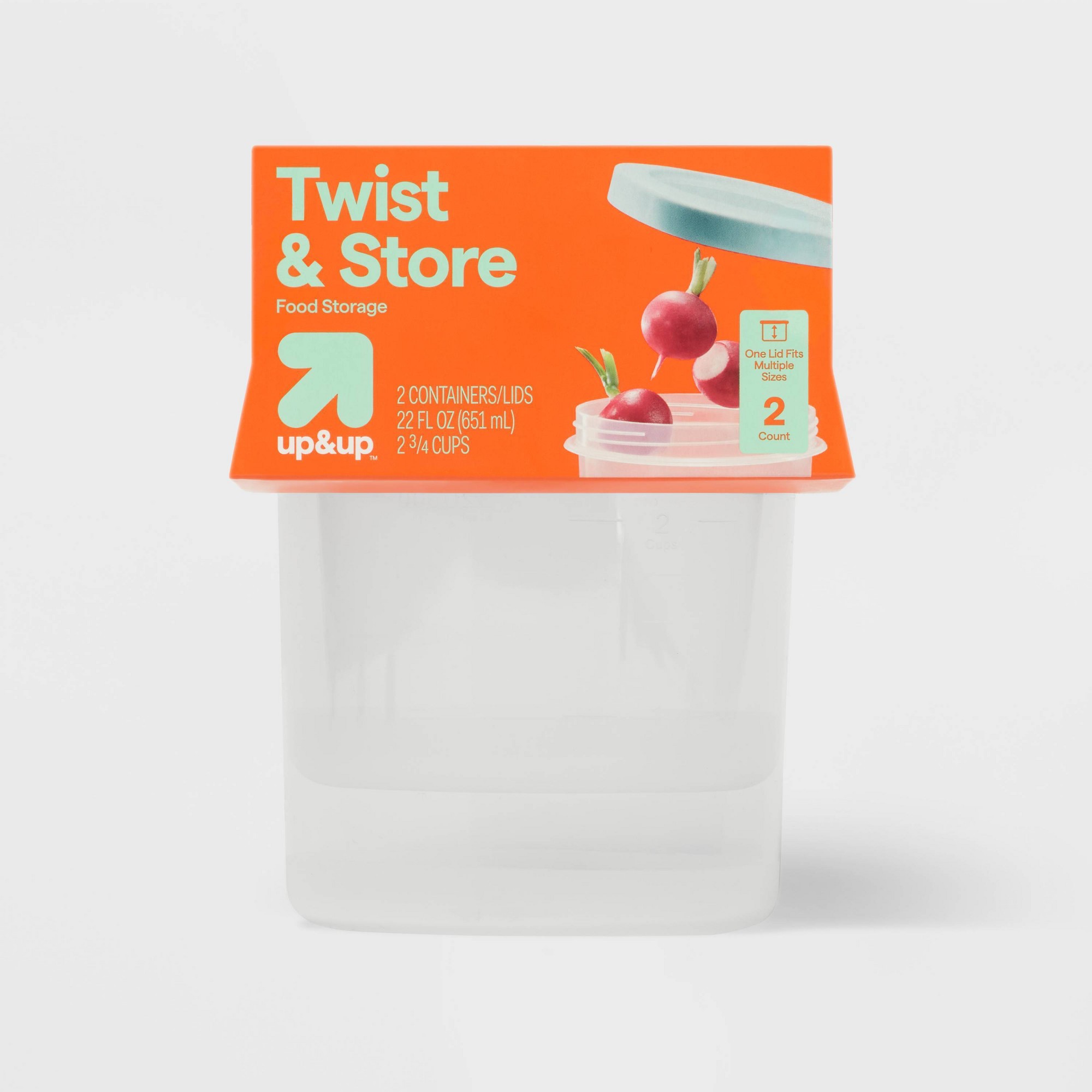 Food Storage Jars Plastic - 2-delige grote ronde draaibare voedselbewaarcontainers, stapelbaar,