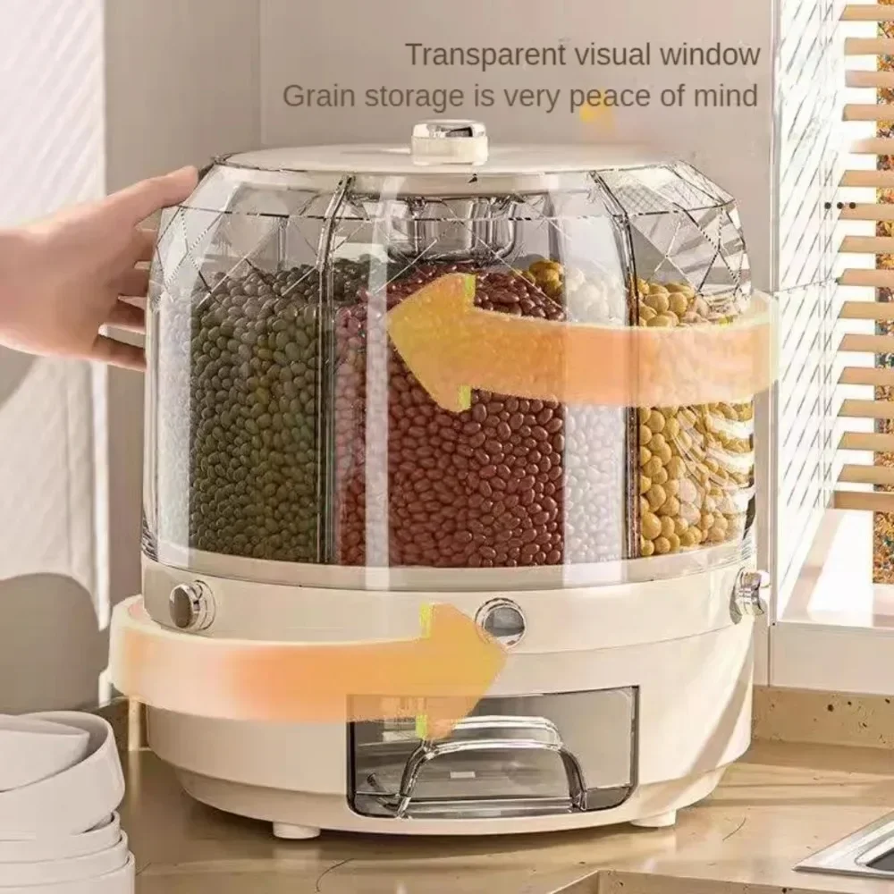 Food Storage Large Plastic Containers - Voedselveilige draaibare graan dispenser grote capaciteit