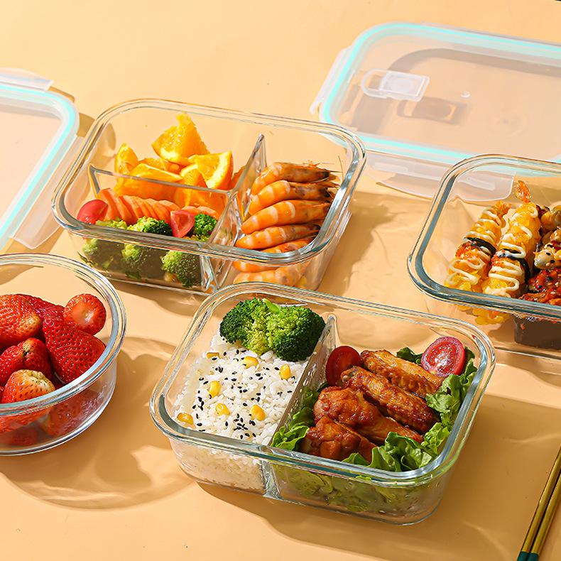 Food Storage Cabinet - Glazen vershouddoos van hoog borosilicaatglas, hittebestendig,