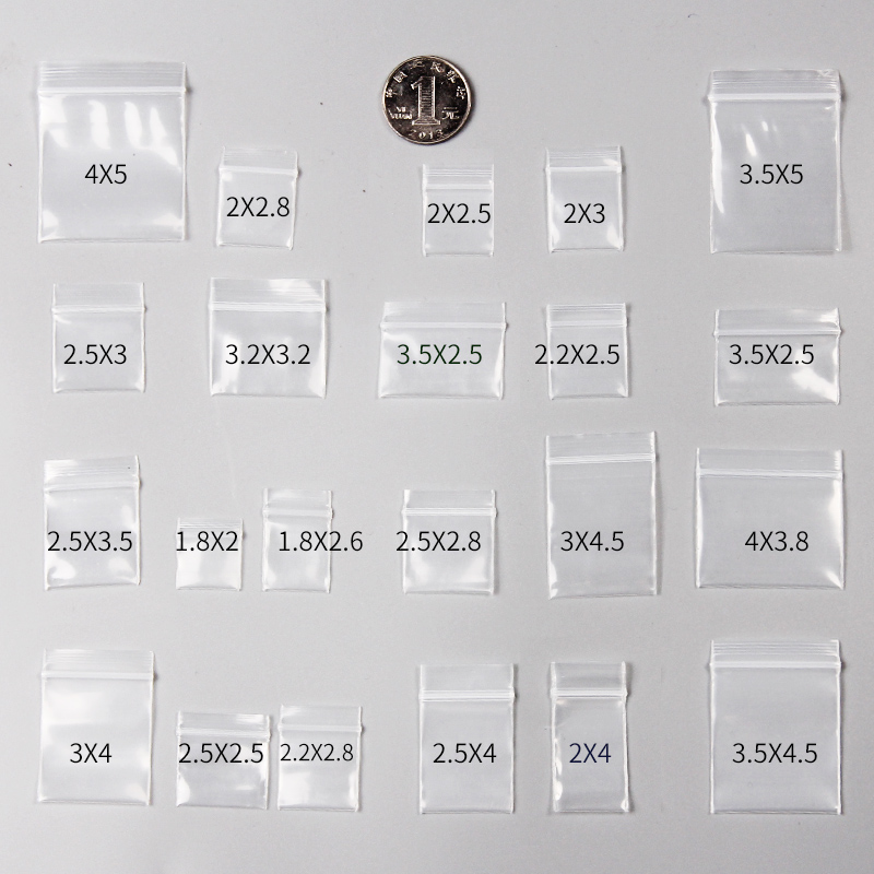Ziploc Food Storage - 100 stuks mini-ziplockzakjes, plastic verpakkingszakjes, kleine