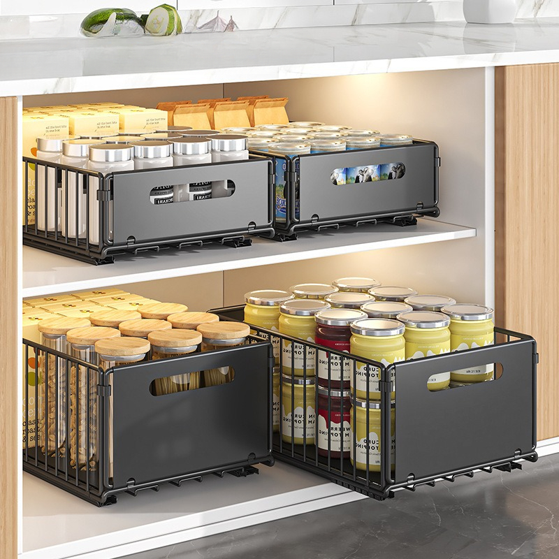 Food Storage Without Pantry - Uitschuifbare opbergmand voor keukenkastjes, uittrekbare lade-organizer