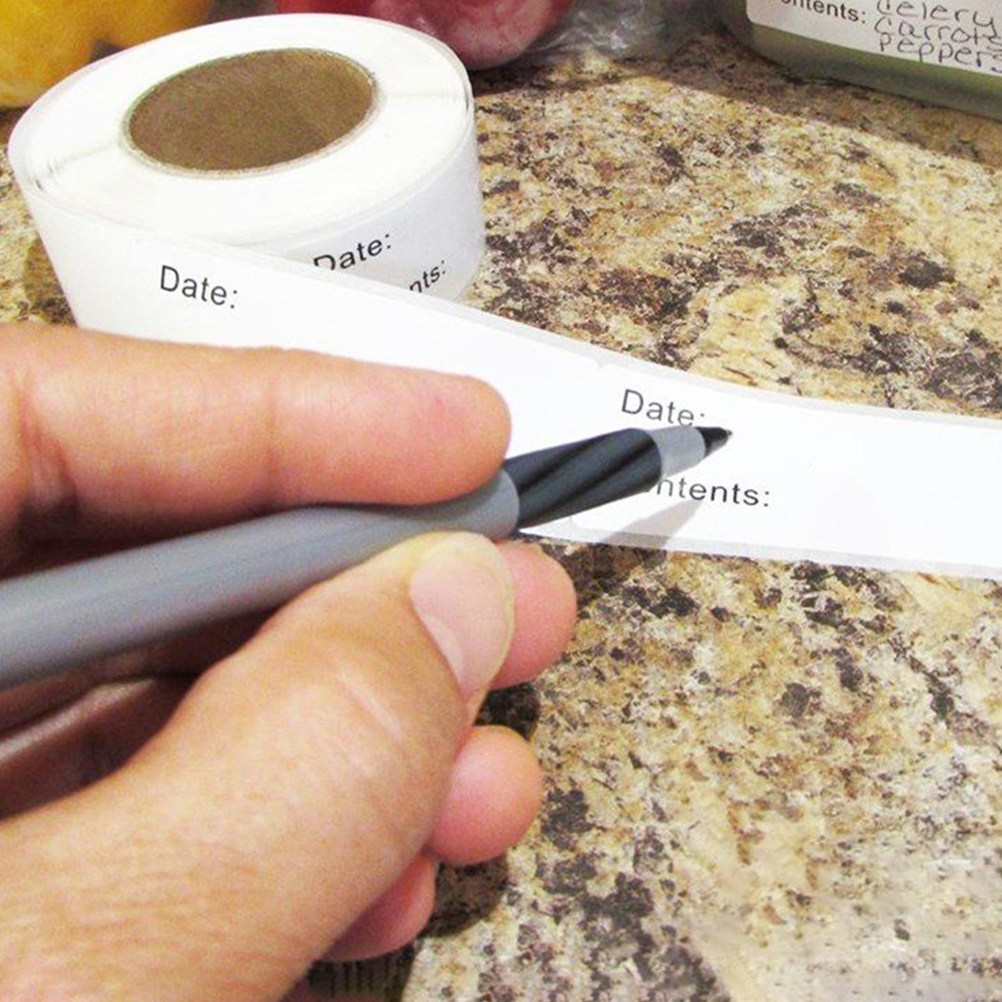 Food Storage Jar Labels - 1 rol beschrijfbare stickers voor voedselopslag