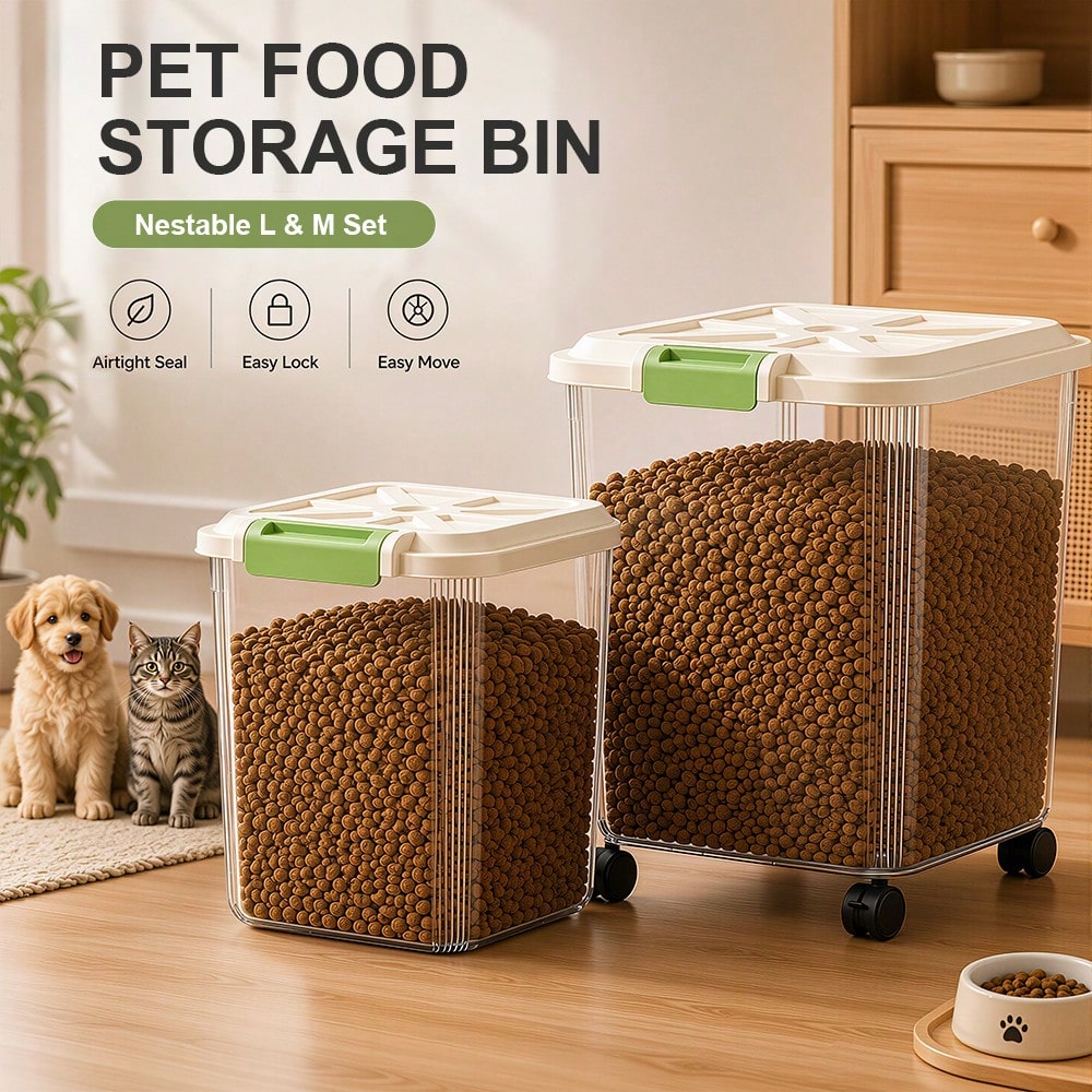 Food Storage Large Plastic Containers - 2-delige set grote en middelgrote voedselcontainers