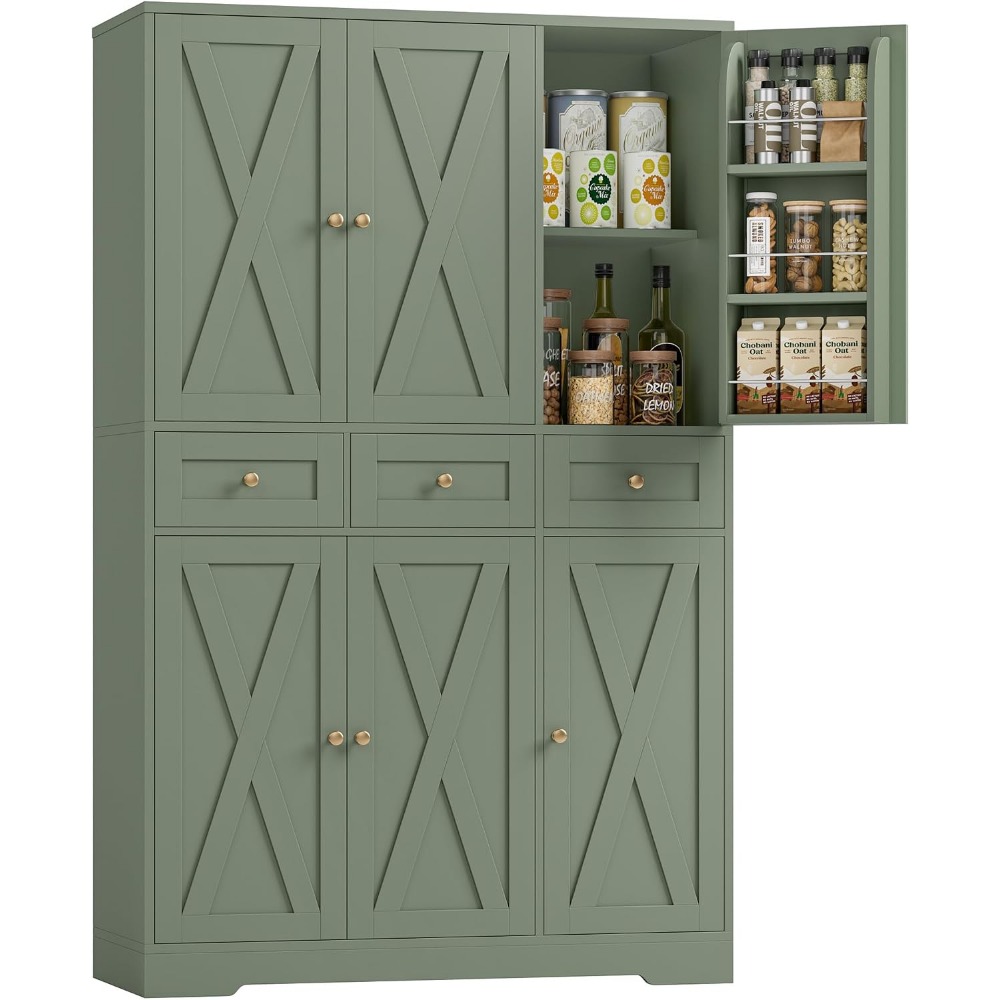 Food Storage Without Pantry - HOSTACK 67'H Farmhouse keukenkast met 3