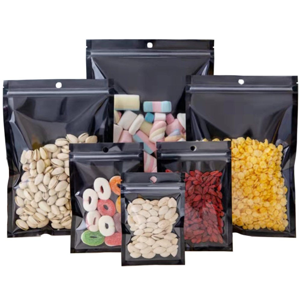 Ziploc Food Storage - 100Pcs Clear Black Aluminiumfolie Zip-Lock Zak