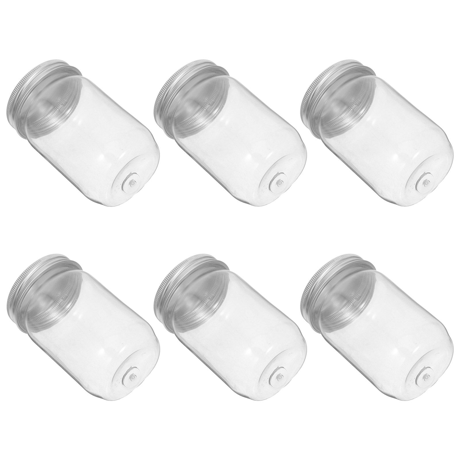 Food Storage Kitchen - 6 stuks doorzichtige plastic masonpotten met