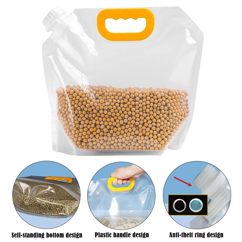 Food Storage Large Plastic Containers - Grote, afsluitbare zak met handvat, vochtbestendig,