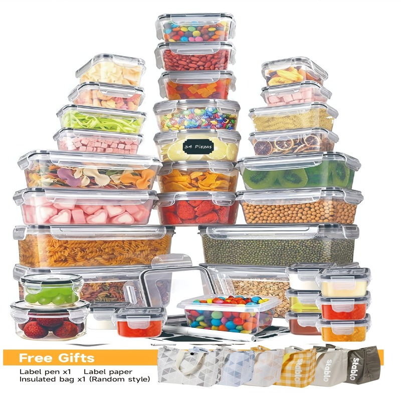 Food Storage Jar Set - 48-delige BPA-vrije voedselbewaarset – 24 luchtdichte