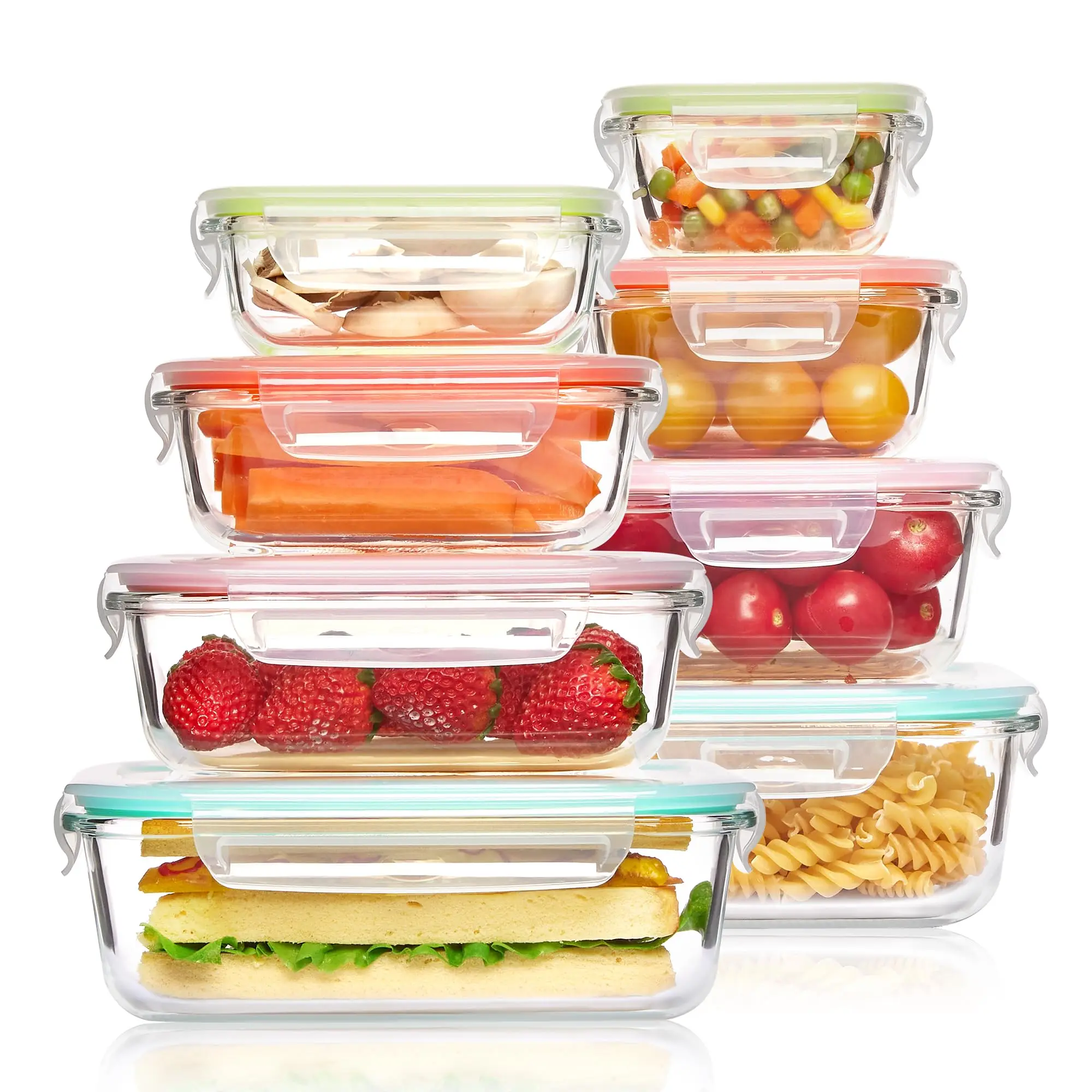 Food Storage Prep Containers - Glazen lunchbox Voedselopslagcontainers, maaltijdbereiding, luchtdichte Bento