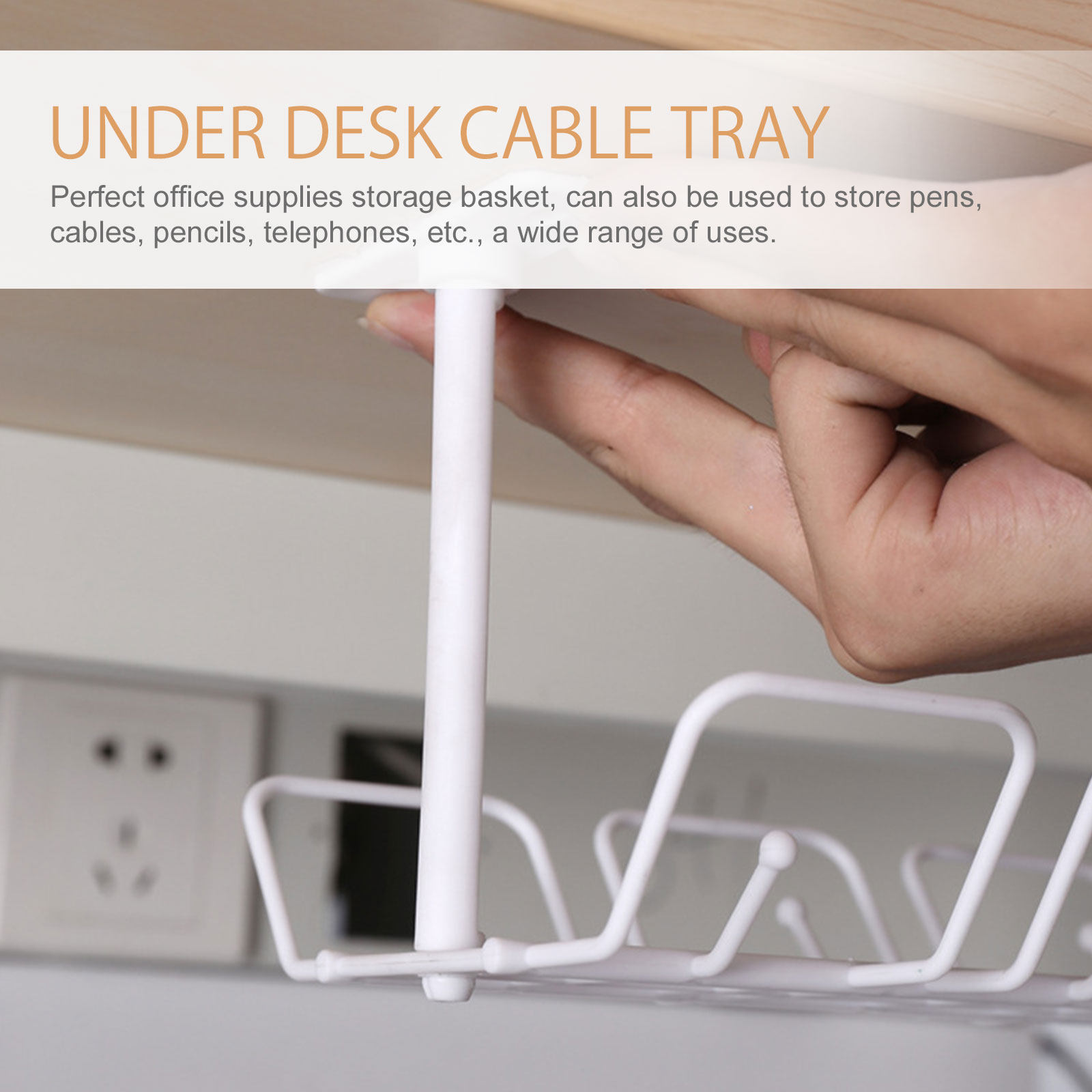 Food Storage Management - Kabelopbergmand voor onder het bureau, sterk