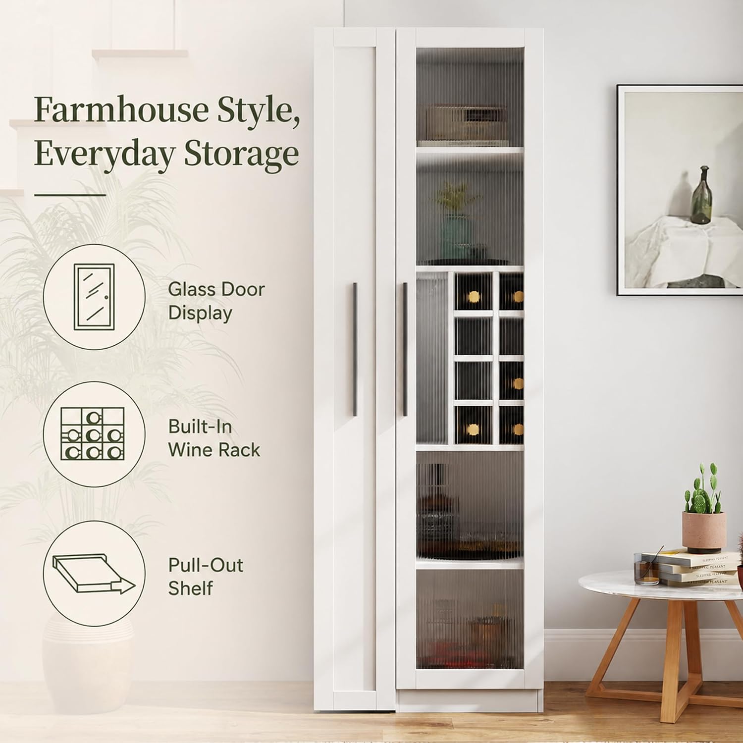 71 inch witte keukenkast, land - Food Storage Without Pantry recensie en prijs