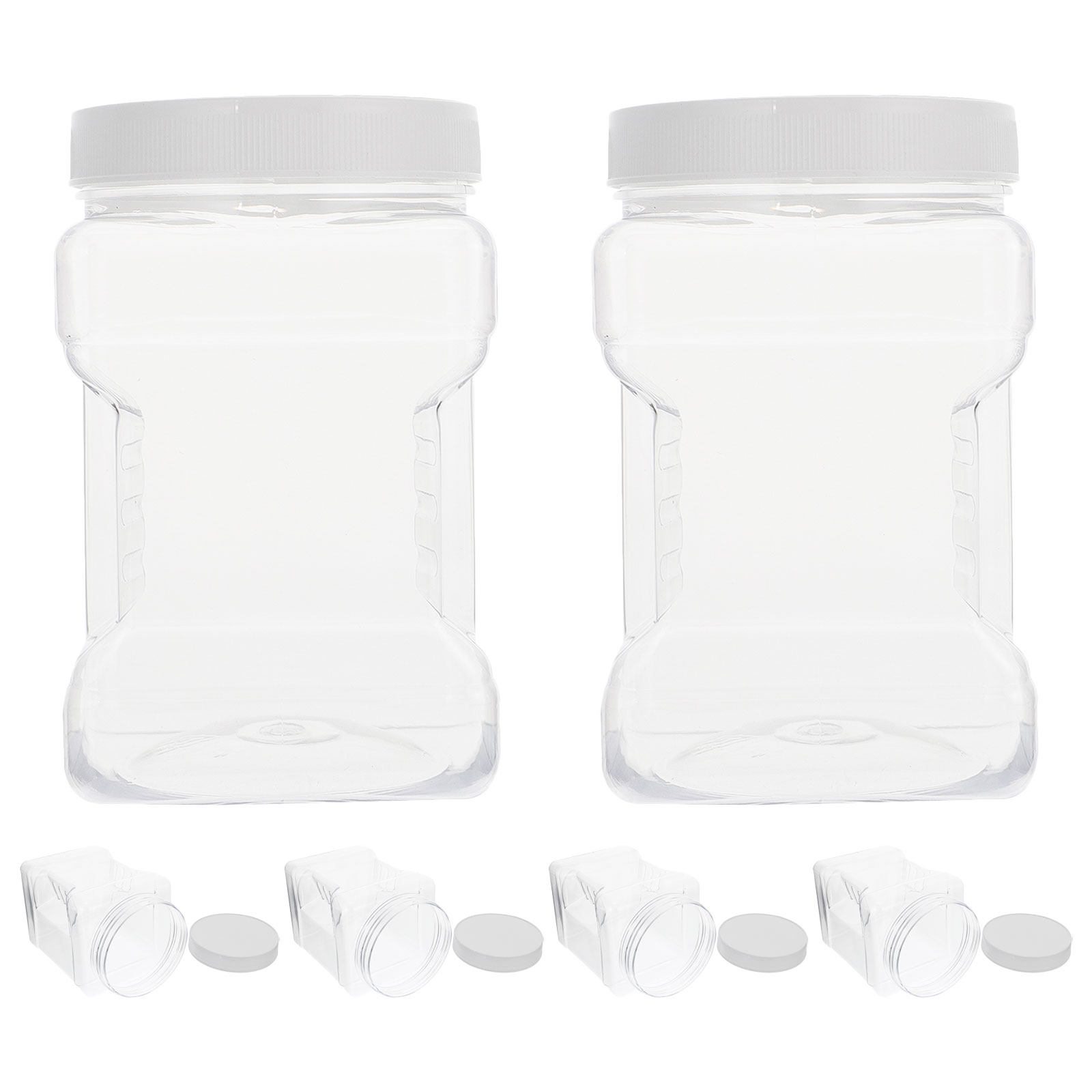 6 stuks transparante vierkante - Food Storage Jars Plastic recensie en prijs