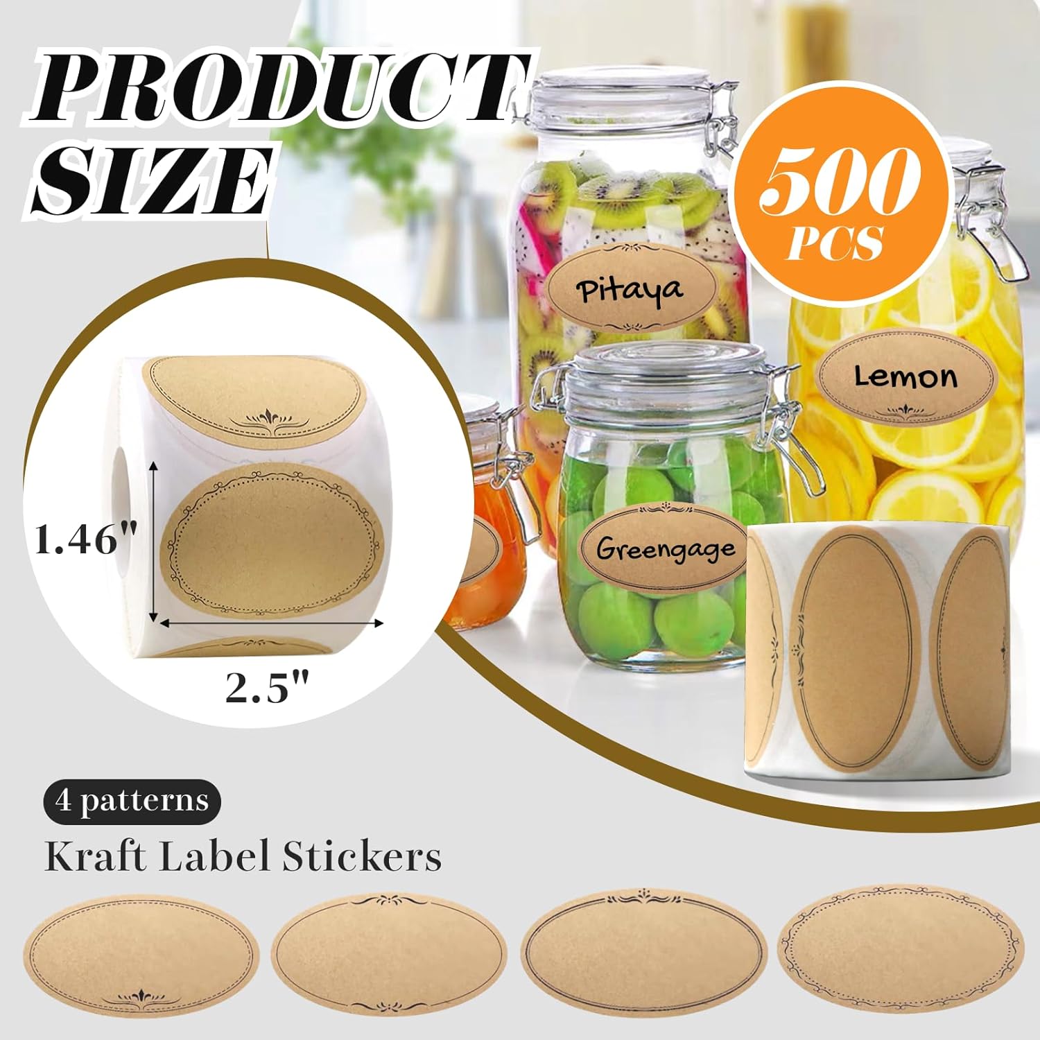 500 stuks Mason Jar Etiketten  - Food Storage Jar Labels recensie en prijs