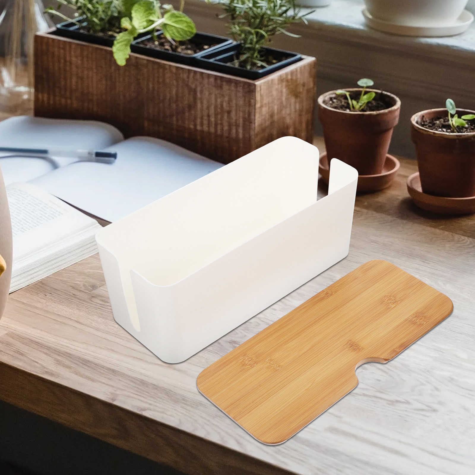 Bamboe deksel kabelopbergbox,  - Food Storage Management recensie en prijs