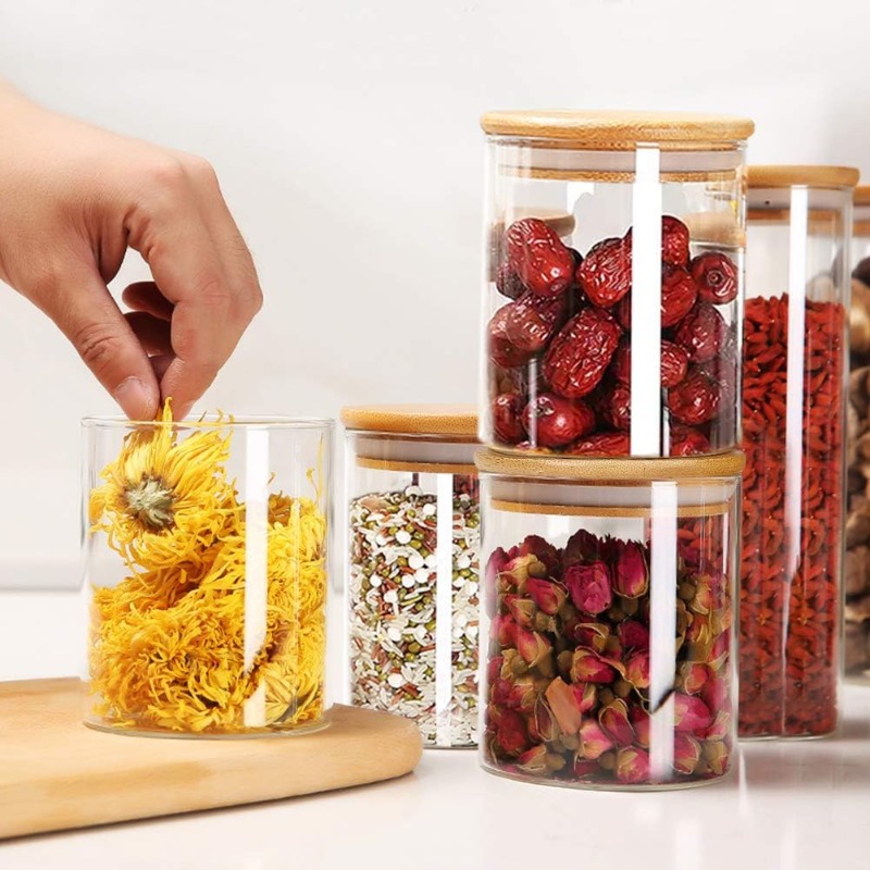 12-glazen potten set met bambo - Food Storage Jar Labels recensie en prijs