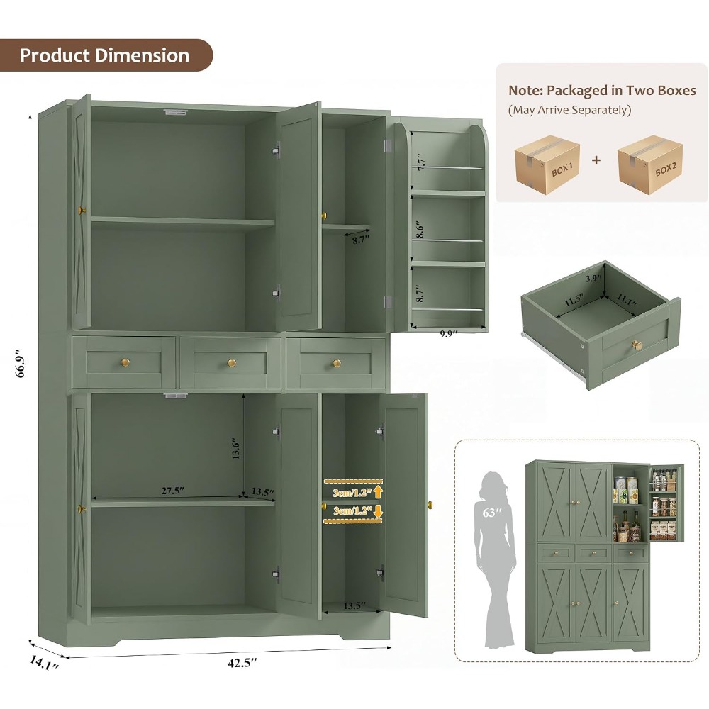 HOSTACK 67'H Farmhouse keukenk - Food Storage Without Pantry recensie en prijs