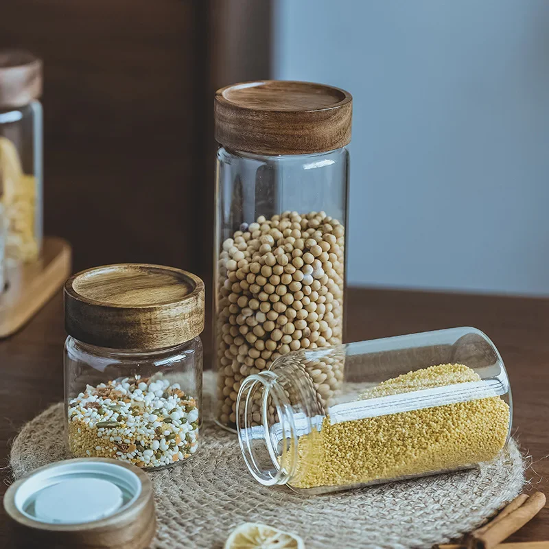 Houten Deksel Orgnizer Glas Lu - Food Storage Jar Set recensie en prijs