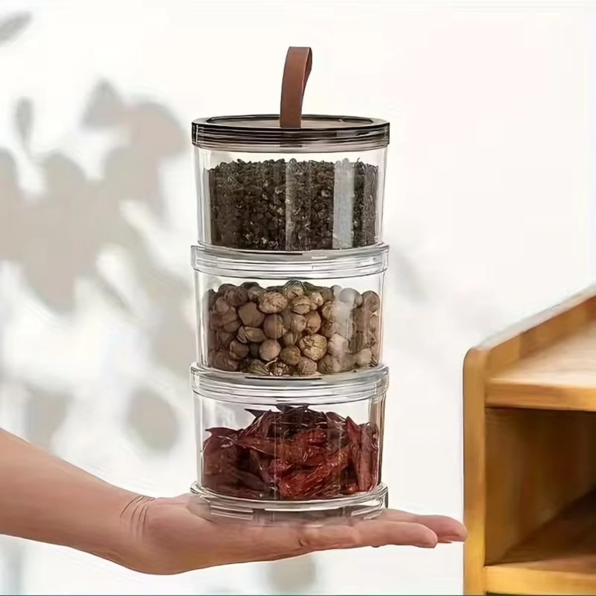 3-laags ronde handzame kruiden - Food Storage Jars Plastic recensie en prijs
