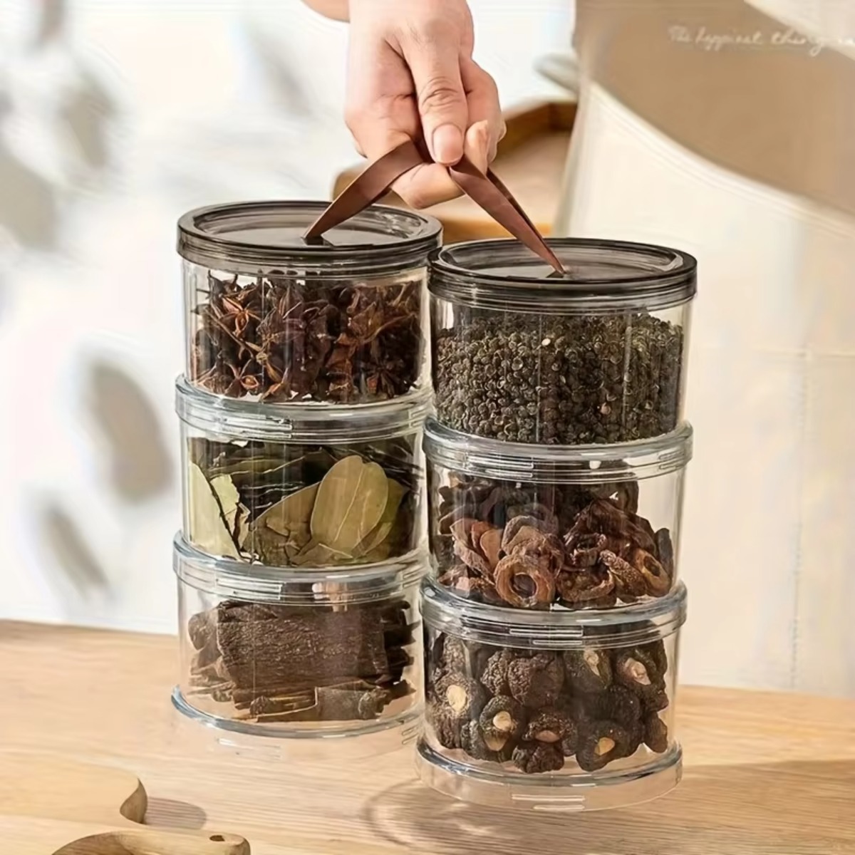3-laags ronde handzame kruiden - Food Storage Jars Plastic recensie en prijs