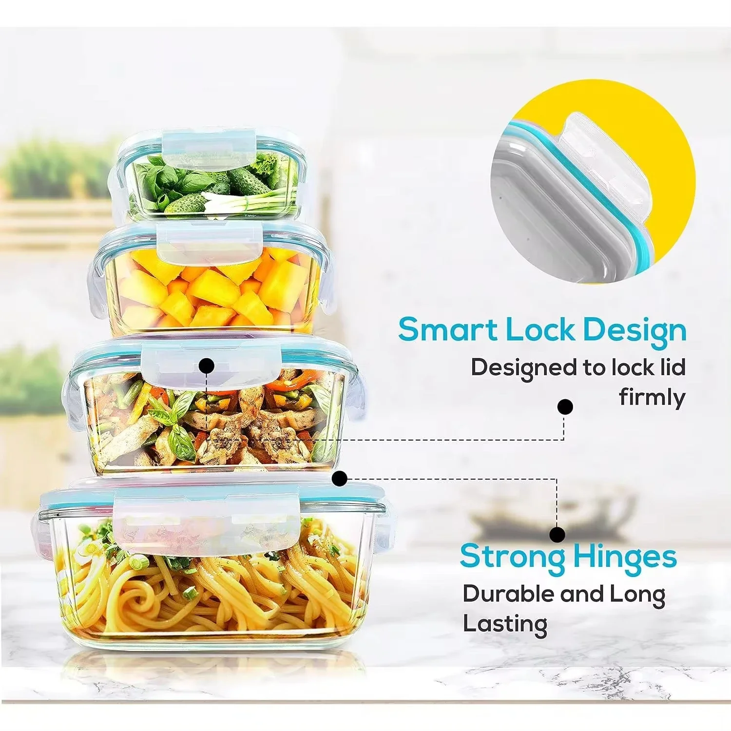 Glazen lunchbox Voedselopslagc - Food Storage Prep Containers recensie en prijs